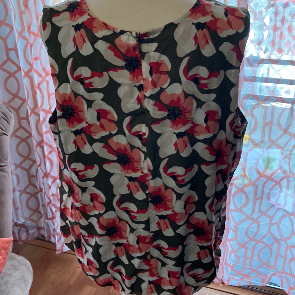 Women’s Liz Claiborne Collection Sleeveless Blouse Xl Nwt Tuscan Olive M #50